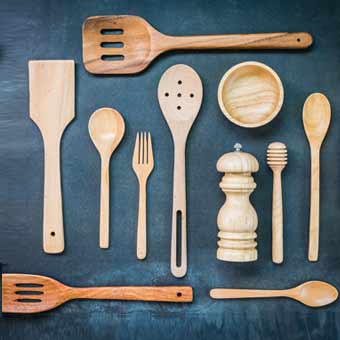 Cucharones y Paletas de Madera Pala Molera, Paleta Ranurada, Salteadora, Arrocera