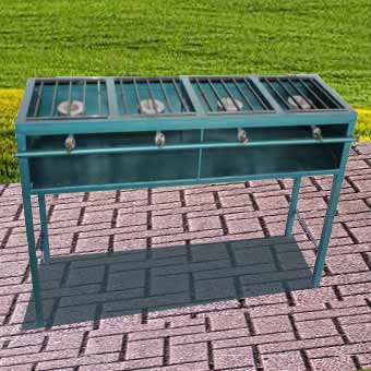 Parrilla Reforzada de Cuatro Quemadores a Gas