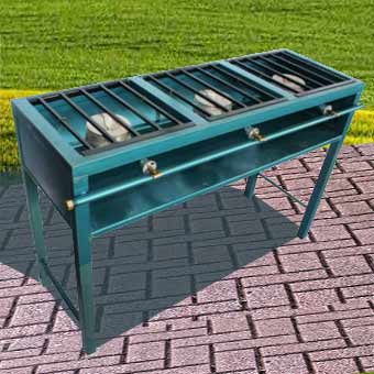 Parrilla Reforzada de Tres Quemadores a Gas