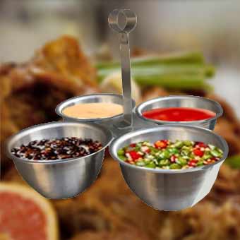 Salsera de Mesa de Acero Inoxidable de 2 y 4 copas